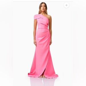 Elegant Pink One-Shoulder Dress